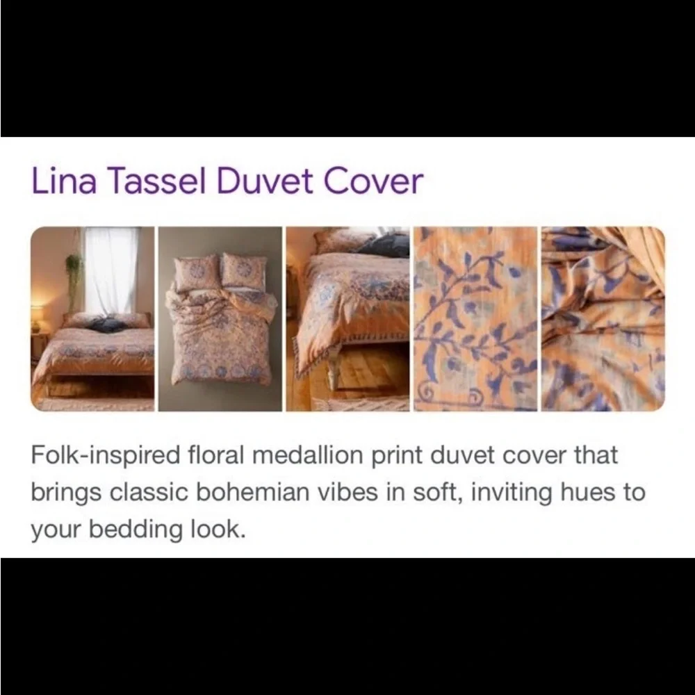 Urban Outfitters Lina Tassel Twin Duvet Cover New